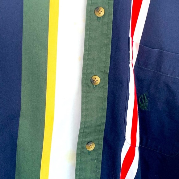 MENS VINTAGE 90’S COLOR BLOCKED NAUTICA BUTTON UP LONGSLEEVE SHIRT SIZE MEDIUM - Picture 4 of 6